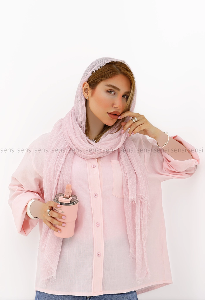 شومیز زنانه لینن تک جیب اسلپ کد1006331